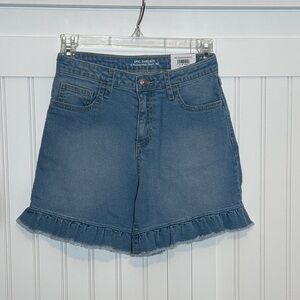 Epic Threads Girls Denim Shorts with Ruffle Hem - Blue Size 10